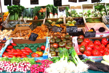 Monday evening fresh food market and veggie baskets