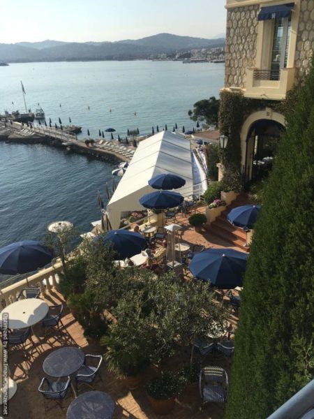 IMAGE: View looking down at the Belles Rives hotel in Antibes