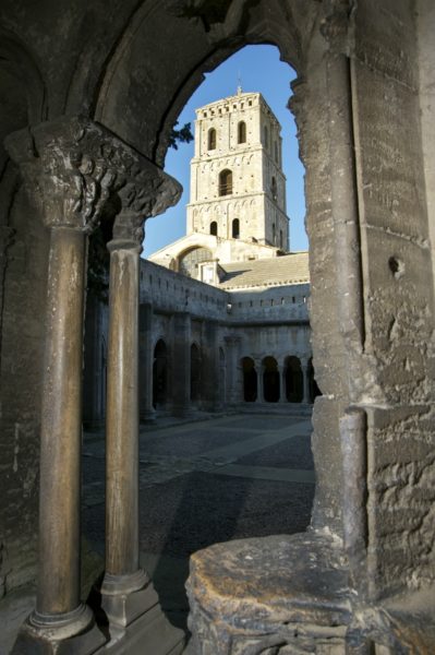 IMAGE: Looking though an archway to the 12th century church of St Trophime in Arles