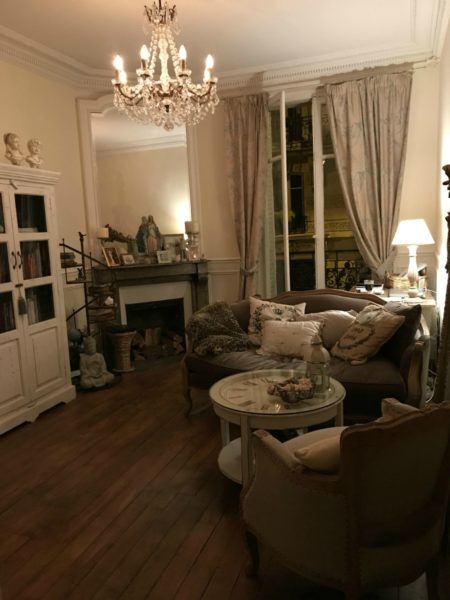 View of the lounge area of the apartment in Montmartre