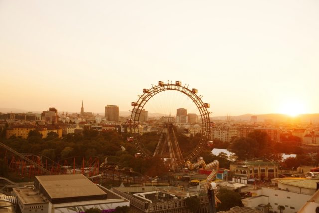 IMAGE: View over the Prater park to the Vienna skyline 