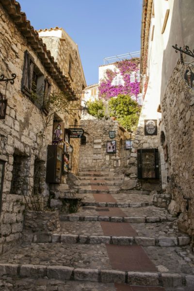 IMAGE: View looking up some pretty stone steps in the village of Èze 